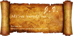 Jóna Verbéna névjegykártya